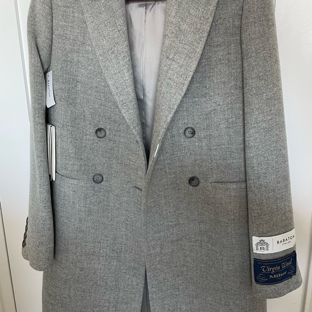 Babaton Gray Double-Breasted Coat - Picture 2 of 8